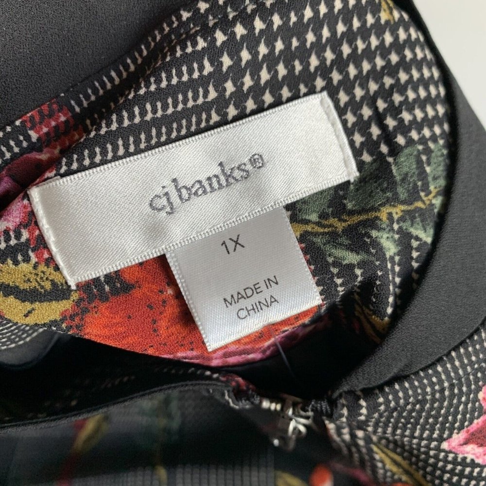 CJ Banks NWT Bomber Jacket Lightweight Floral Plaid Size 1X - Picture 3 of 6